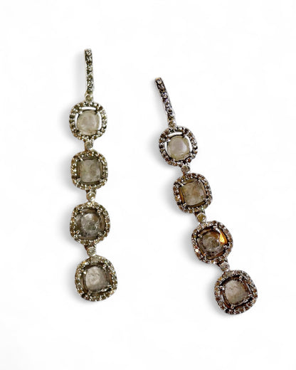 Sliced Diamond Drop Earrings