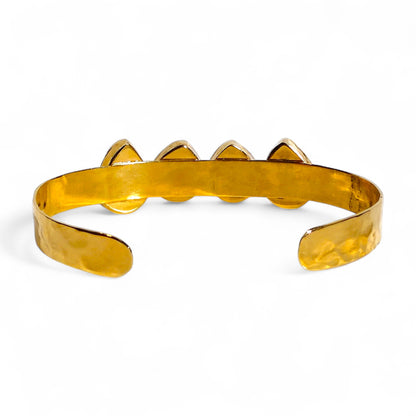 Moonstone Teardrop Stones Skinny Cuff Bracelet