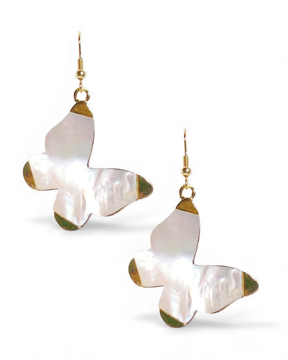 Mother of Pearl Butterfly Dangle Earrings