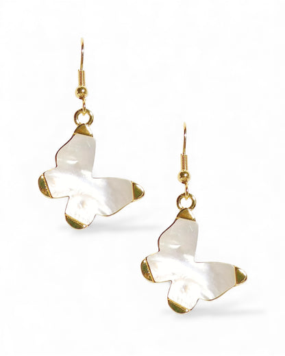 Mother of Pearl Butterfly Dangle Earrings