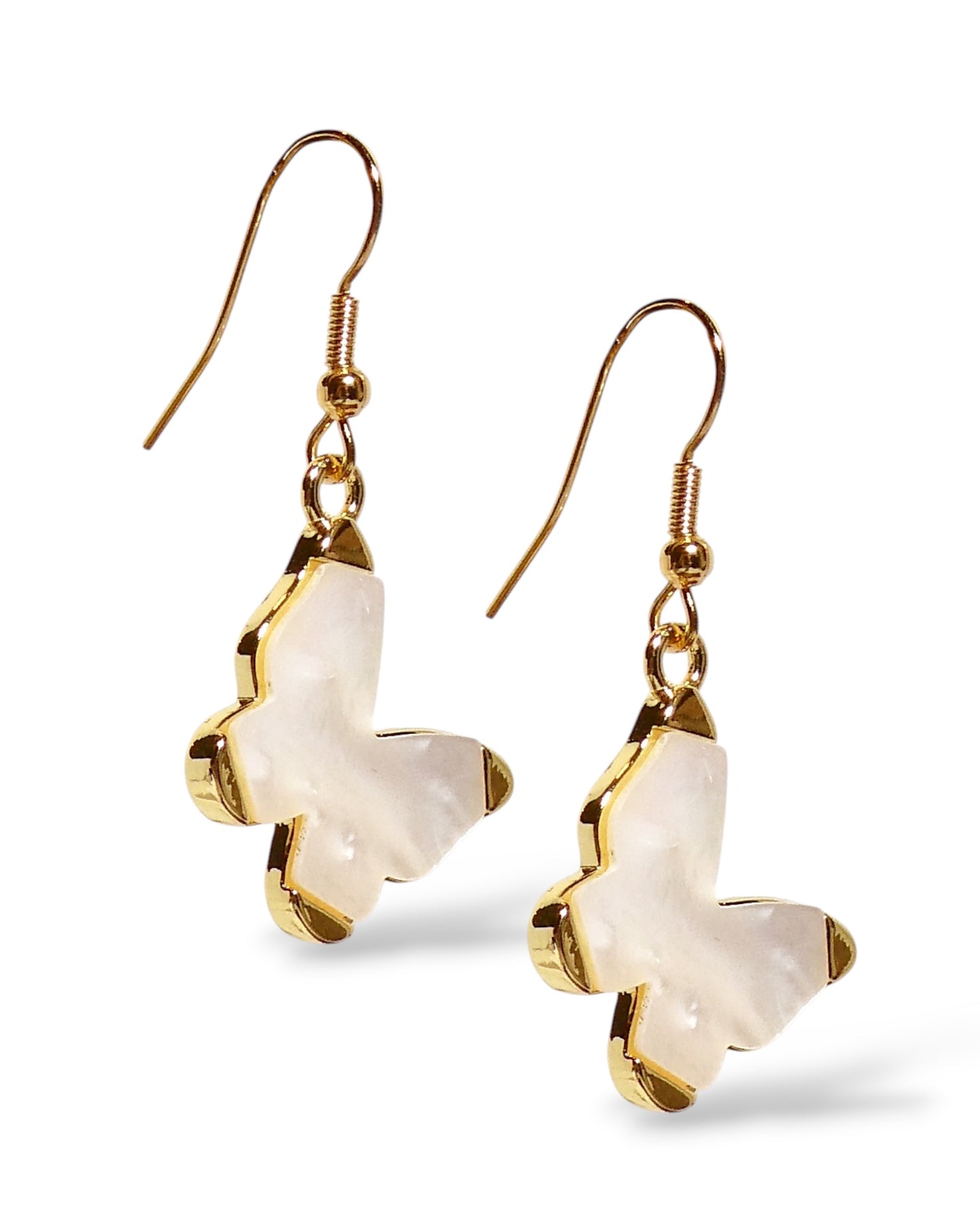 Mother of Pearl Butterfly Dangle Earrings