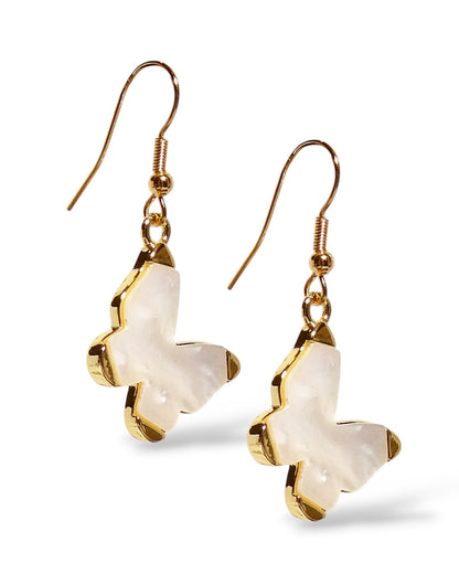 Mother of Pearl Butterfly Dangle Earrings
