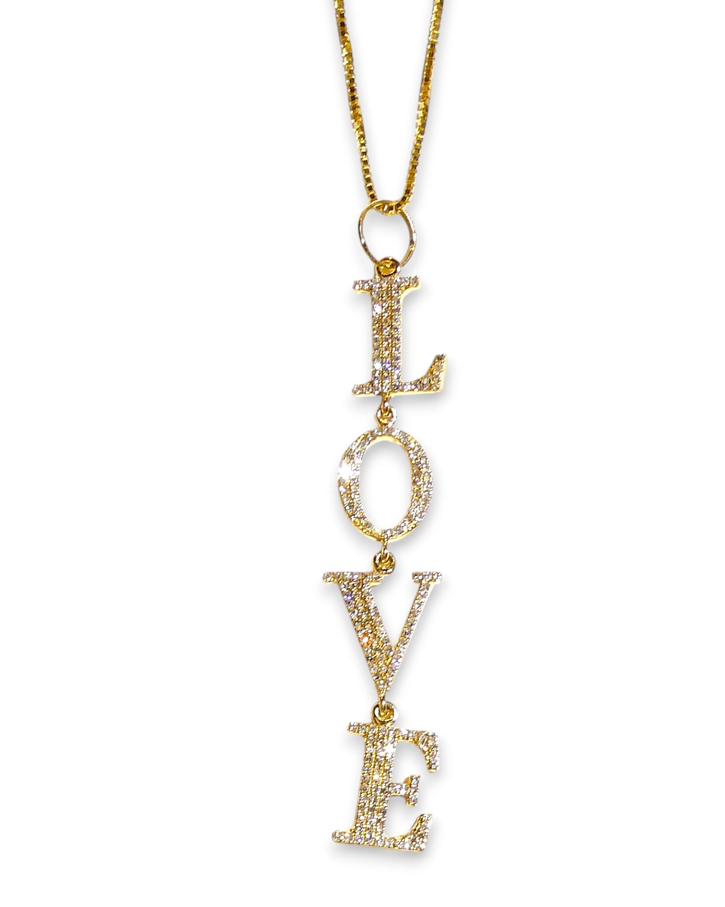 Diamond Love Drop Necklace in 14k Gold
