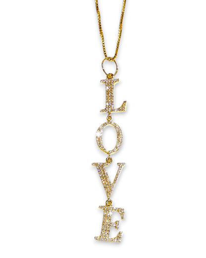 Diamond Love Drop Necklace in 14k Gold