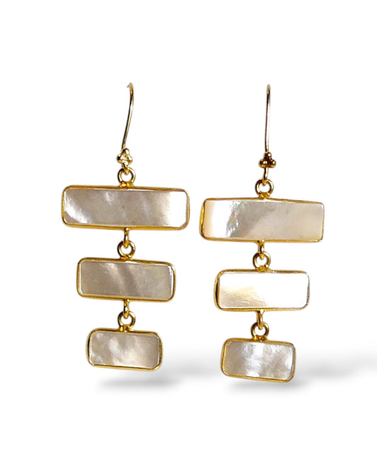 Mother of Pearl Pyramid Drop Earrings