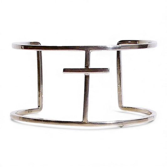 Silver Cross Cuff Bracelet