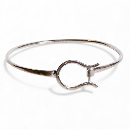 Silver Horse Bit or Stirrup Bangle Bracelet