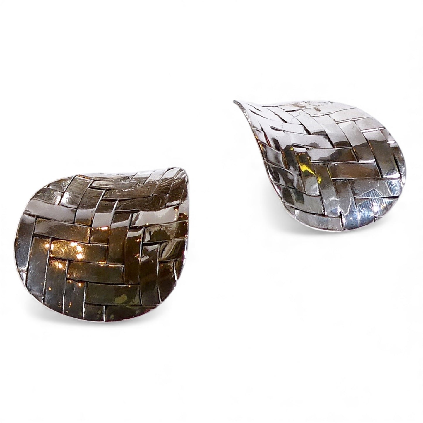 Basket Weave Cuff or Clip-On Earrings