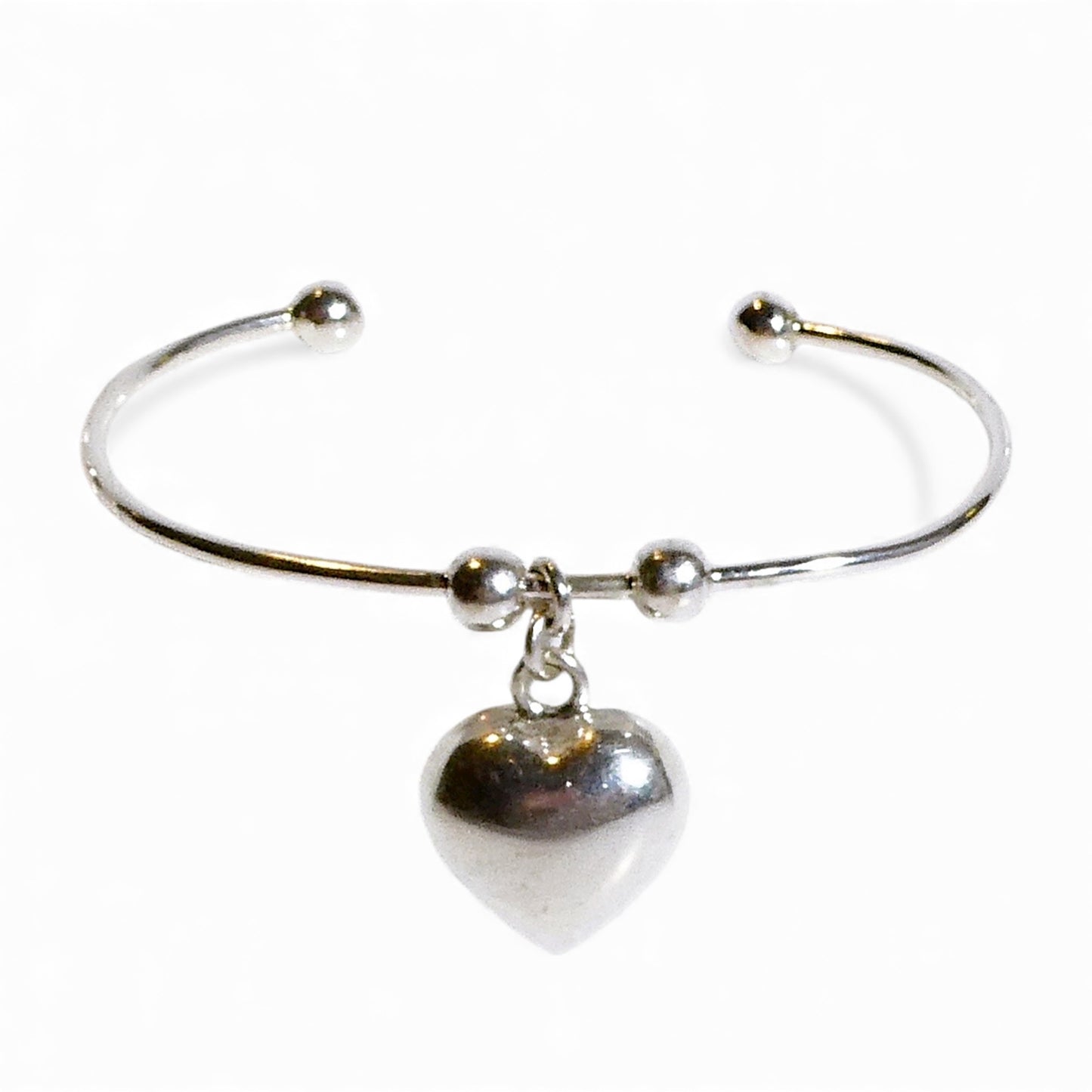 Silver Heart Cuff Bracelets