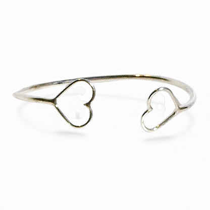Silver Heart Cuff Bracelets