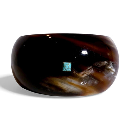 Rounded Horn Cuff with Turquoise Gemstone