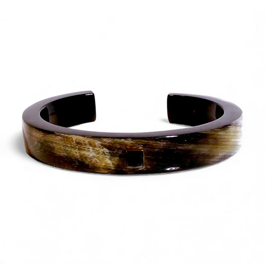 Thin Horn Bangle with Gemstone