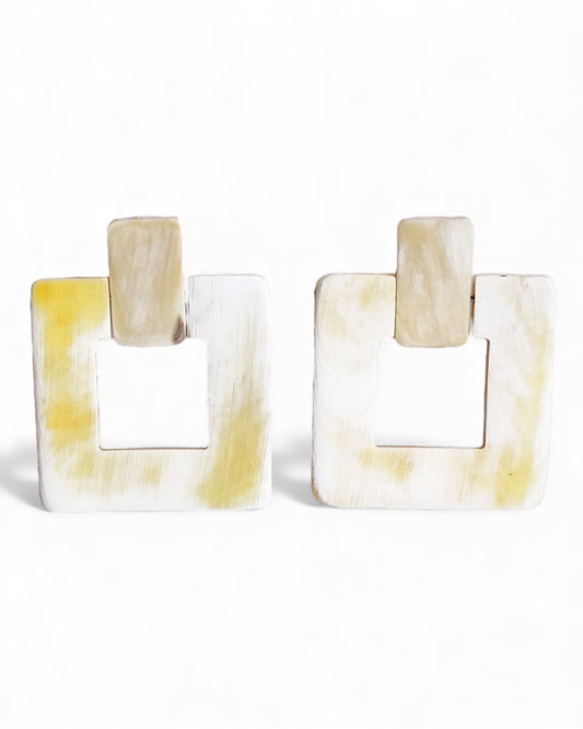 Square Horn Dangle Earrings