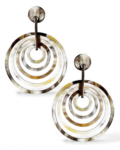 Large Multi Hoop Horn Earrings