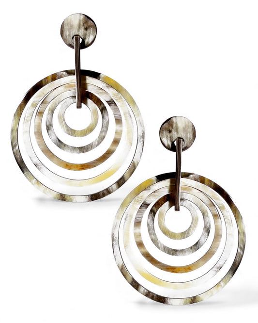 Large Multi Hoop Horn Earrings