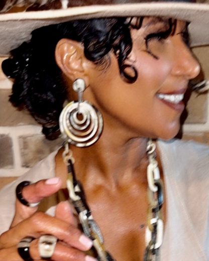 Large Multi Hoop Horn Earrings