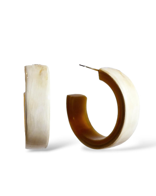 Chunky Horn Hoop Earrings