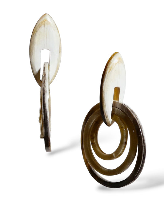 Carved Horn Multi Hoop Earrings