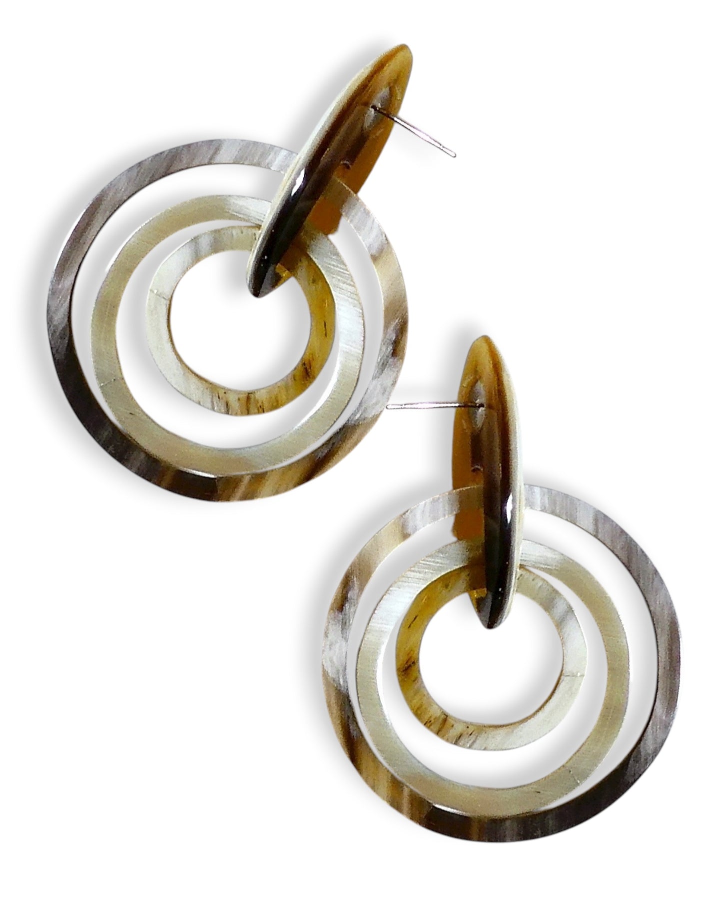 Carved Horn Multi Hoop Earrings