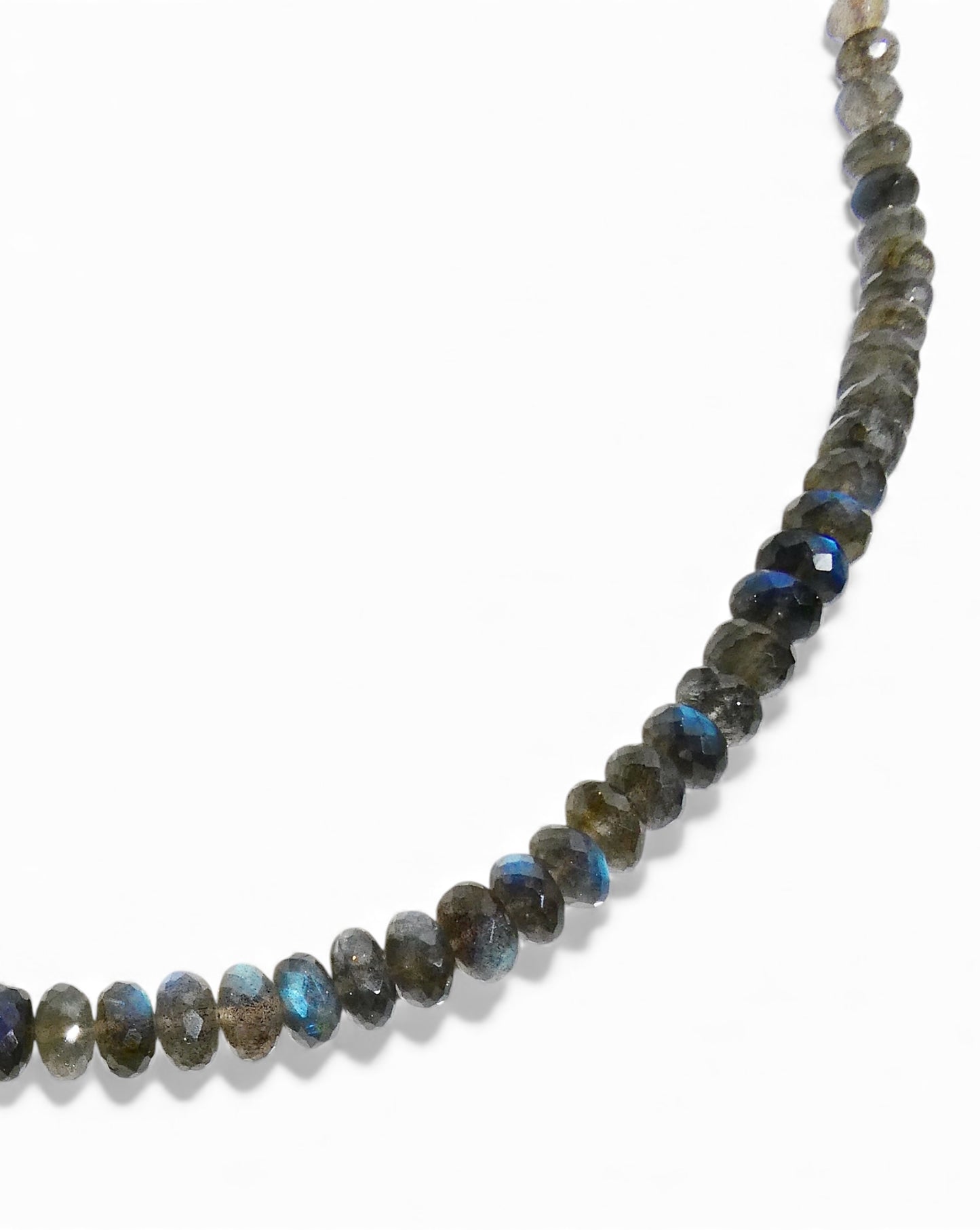 Beaded Labradorite Necklace with Pavé Diamond Clasp
