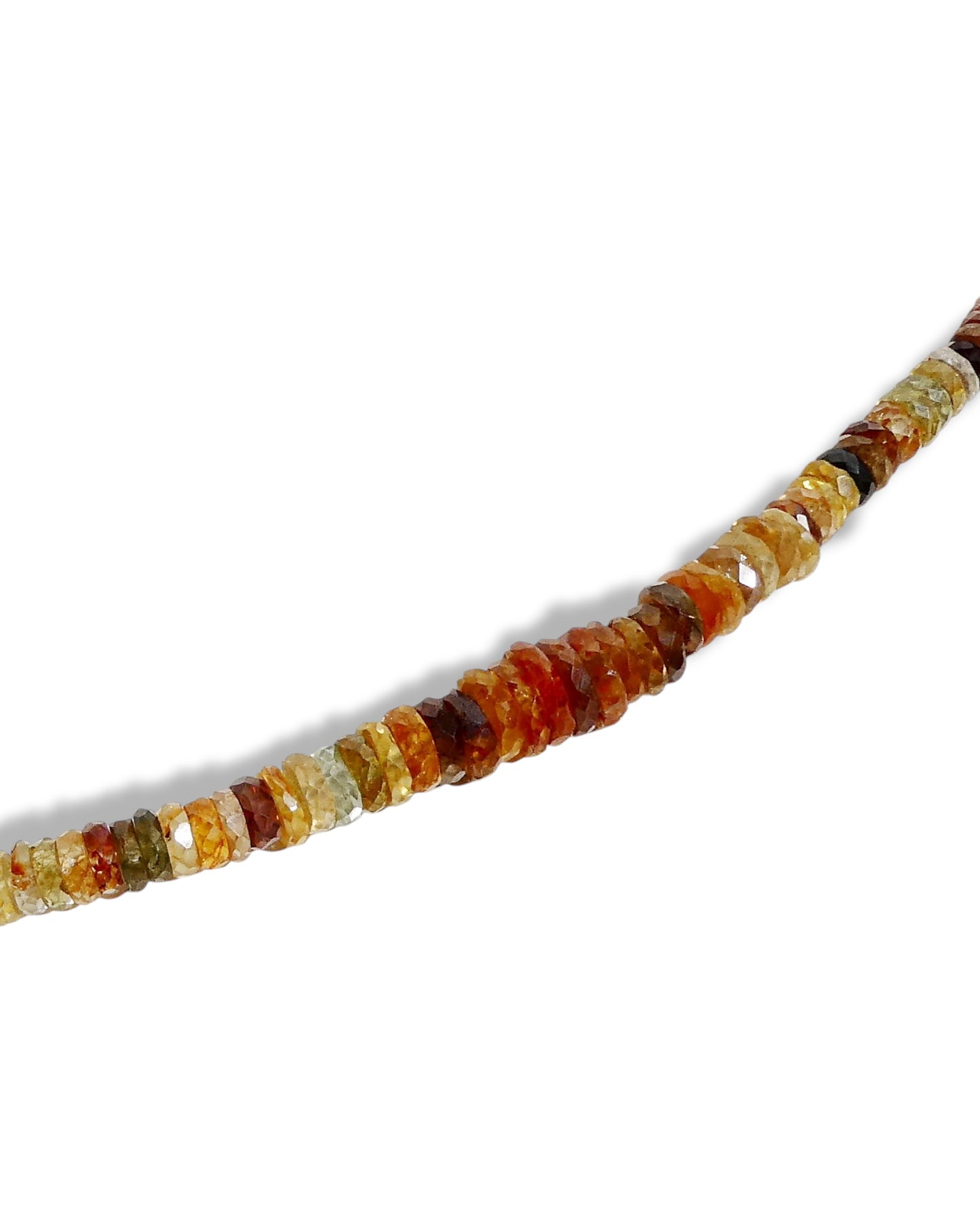 fire opal  Ombré Beaded Necklace with Pavé Diamond Clasp
