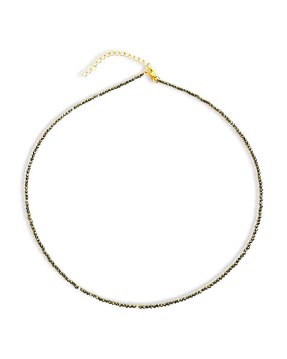 Dainty Pyrite Beaded Necklace