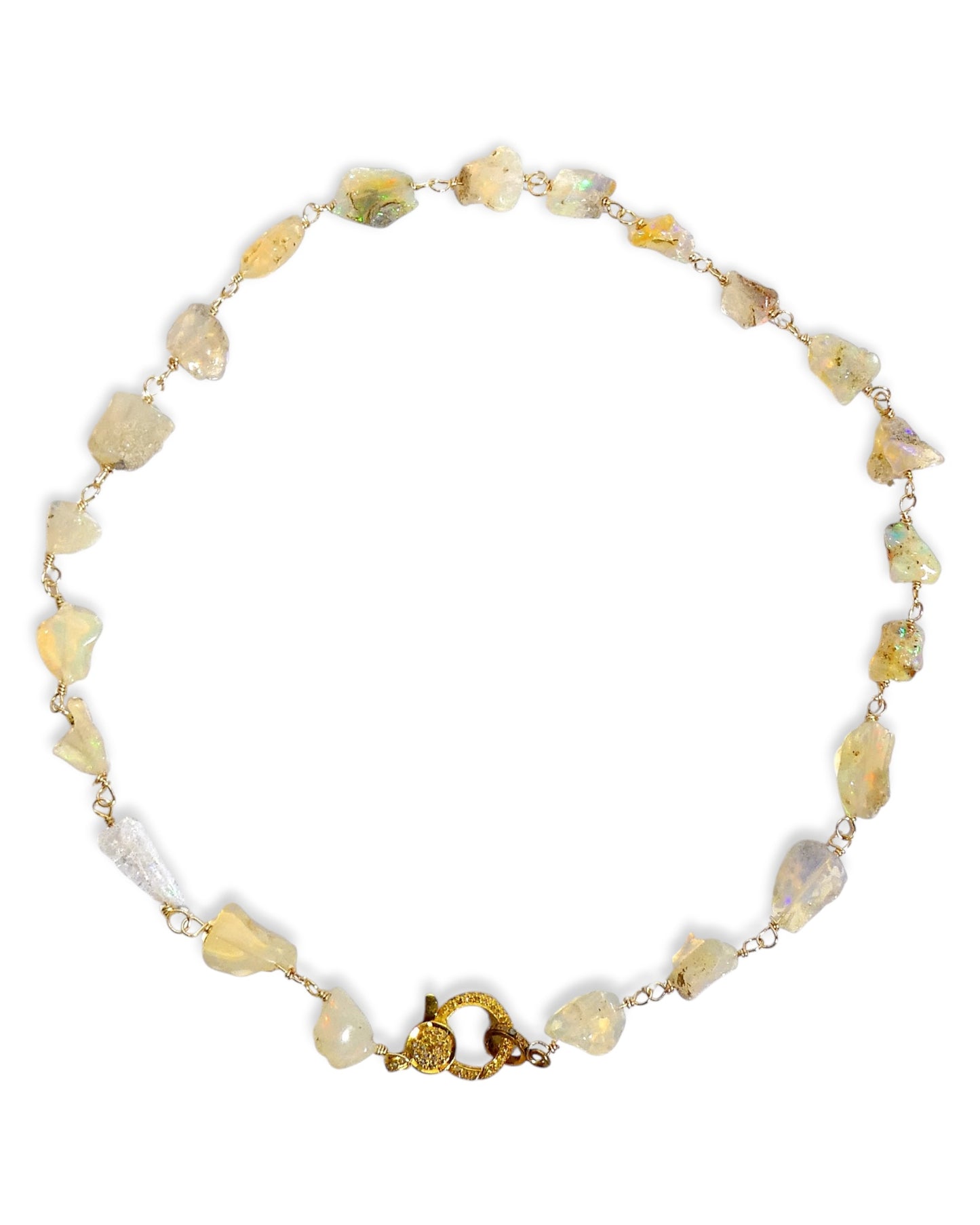 Raw Cut Opal Stones with Pavé Clasp