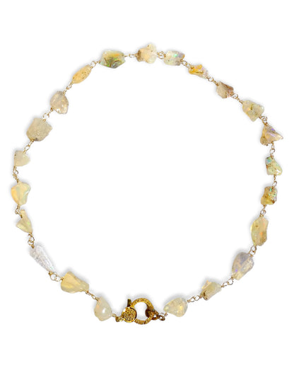 Raw Cut Opal Stones with Pavé Clasp