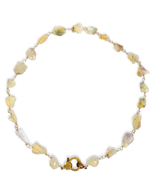 Raw Cut Opal Stones with Pavé Clasp