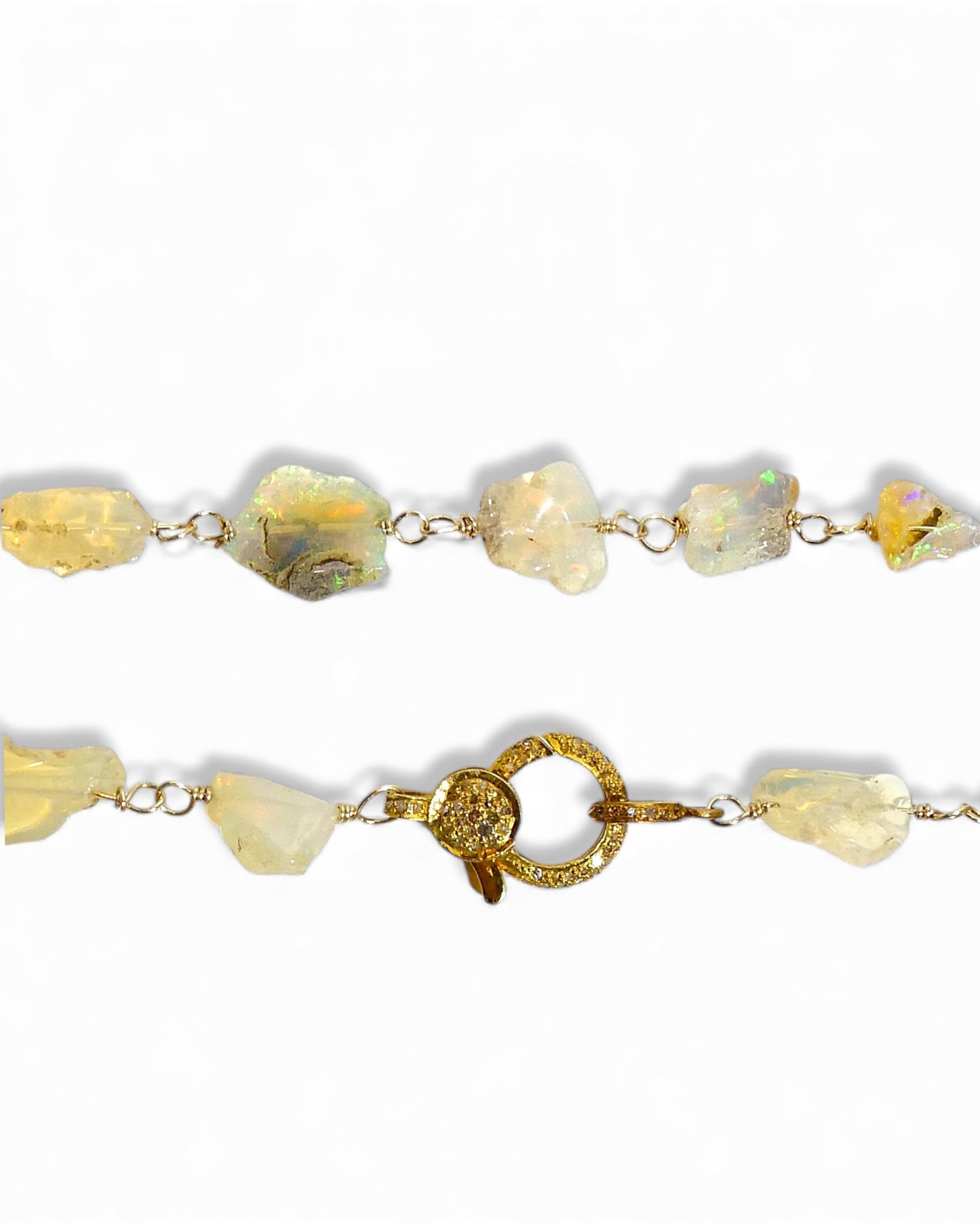 Raw Cut Opal Stones with Pavé Clasp