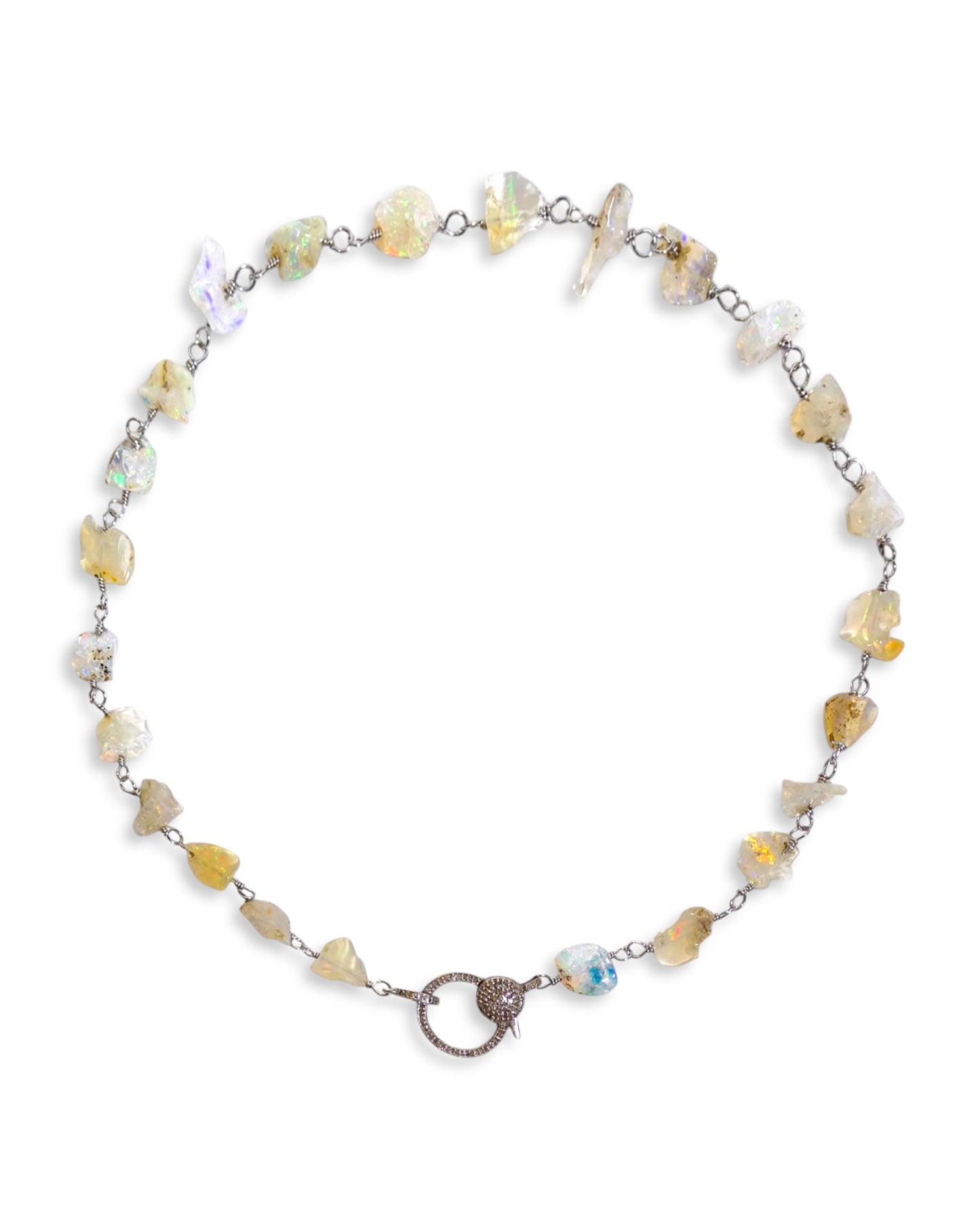 Raw Cut Opal Stones with Pavé Clasp