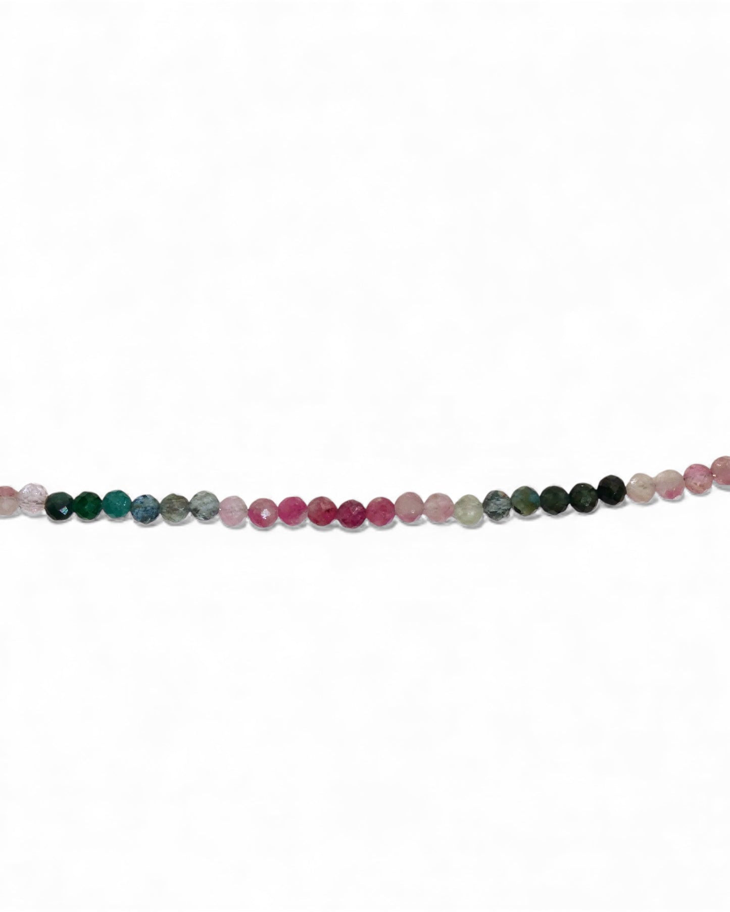 Dainty Watermelon Tourmaline Beaded Necklace