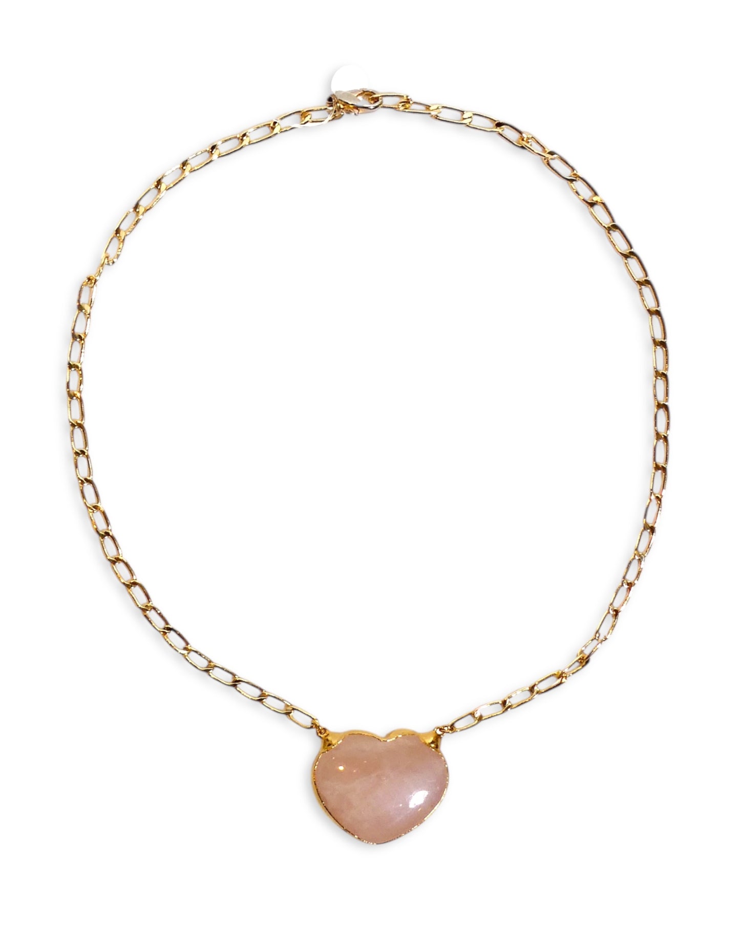 Rose Quartz Floating Heart Pendant Necklace