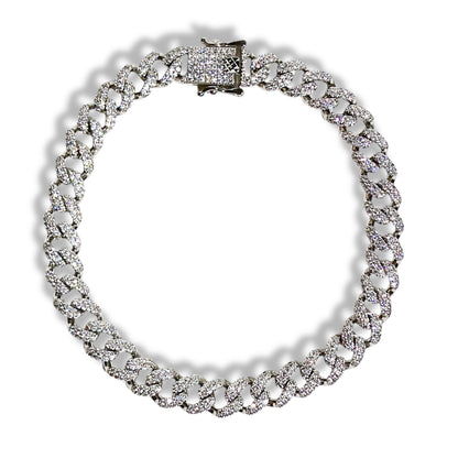 Men’s 8mm Pavé Cuban Chain Bracelet