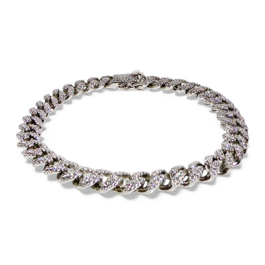 Men’s 8mm Pavé Cuban Chain Bracelet