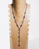 Long Hematite and Gemstone Lariat Necklace