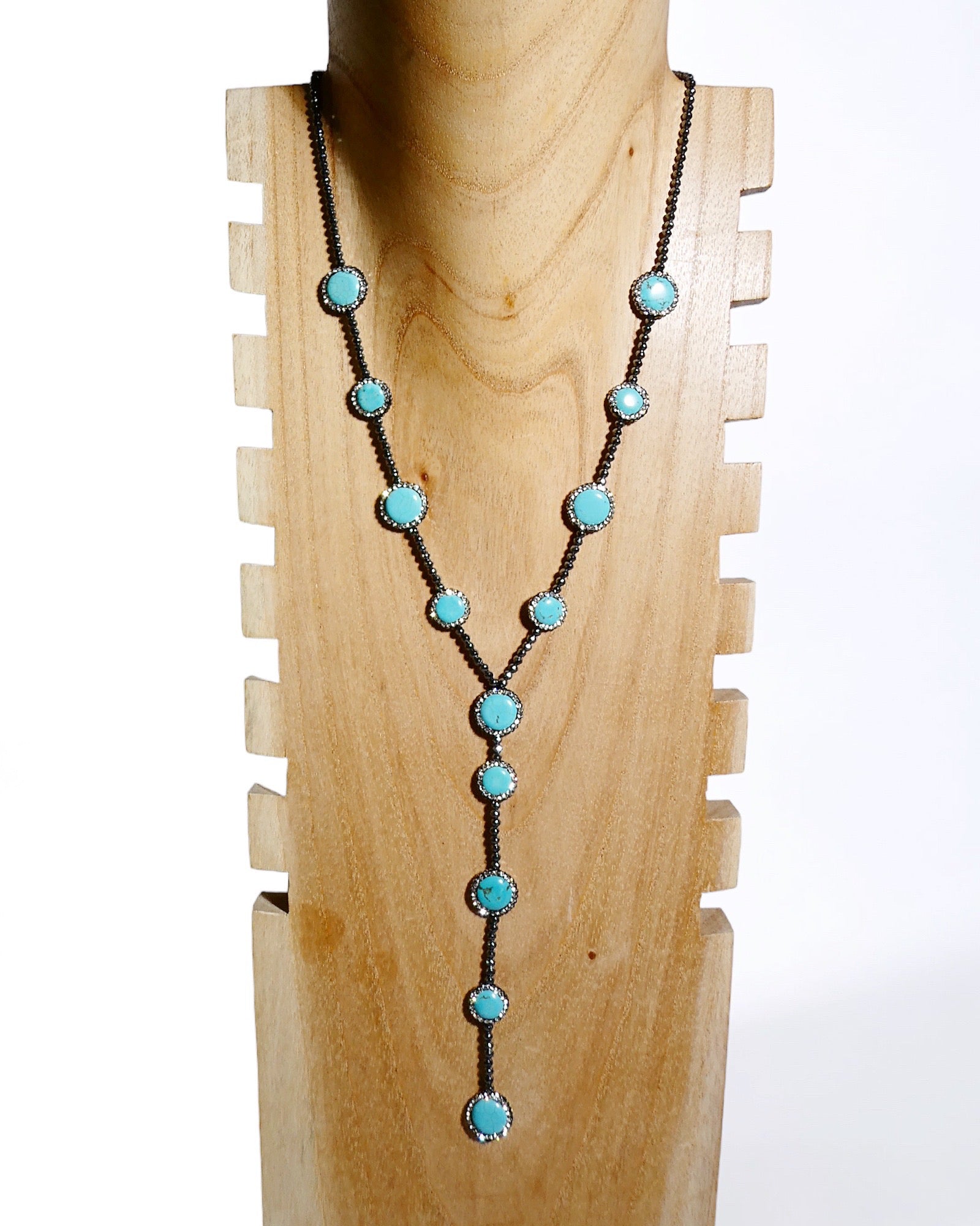Long Hematite and Gemstone Lariat Necklace – Urban Rocks