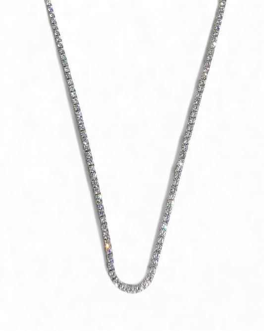 Silver 24" 3mm Tennis Necklace