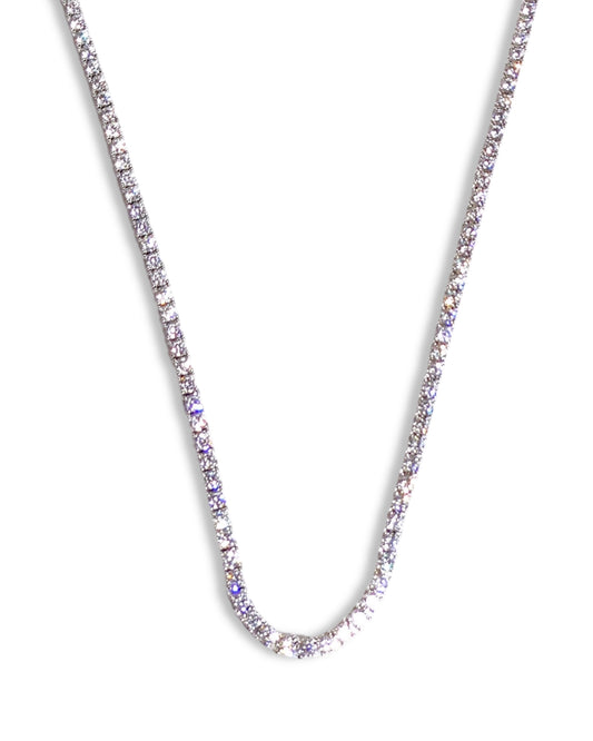 Silver 22” 3mm Tennis Necklace