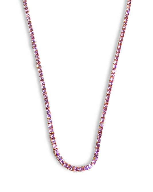 Pink 20” 3mm Tennis Necklace