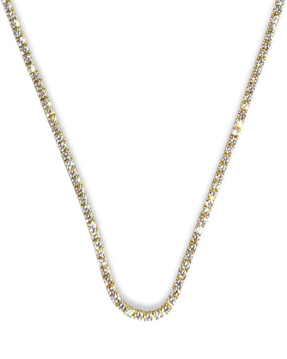 Gold 18” 3mm Tennis Necklace