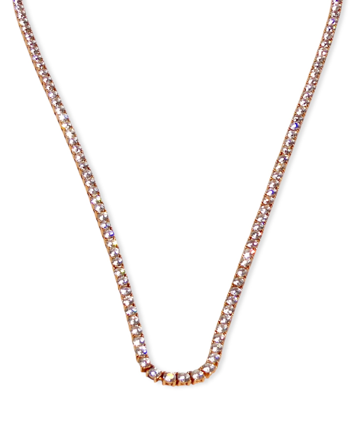 Rose Gold 18” 3mm Tennis Necklace