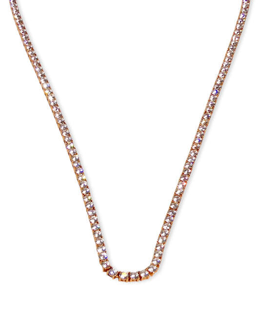 Rose Gold 18” 3mm Tennis Necklace