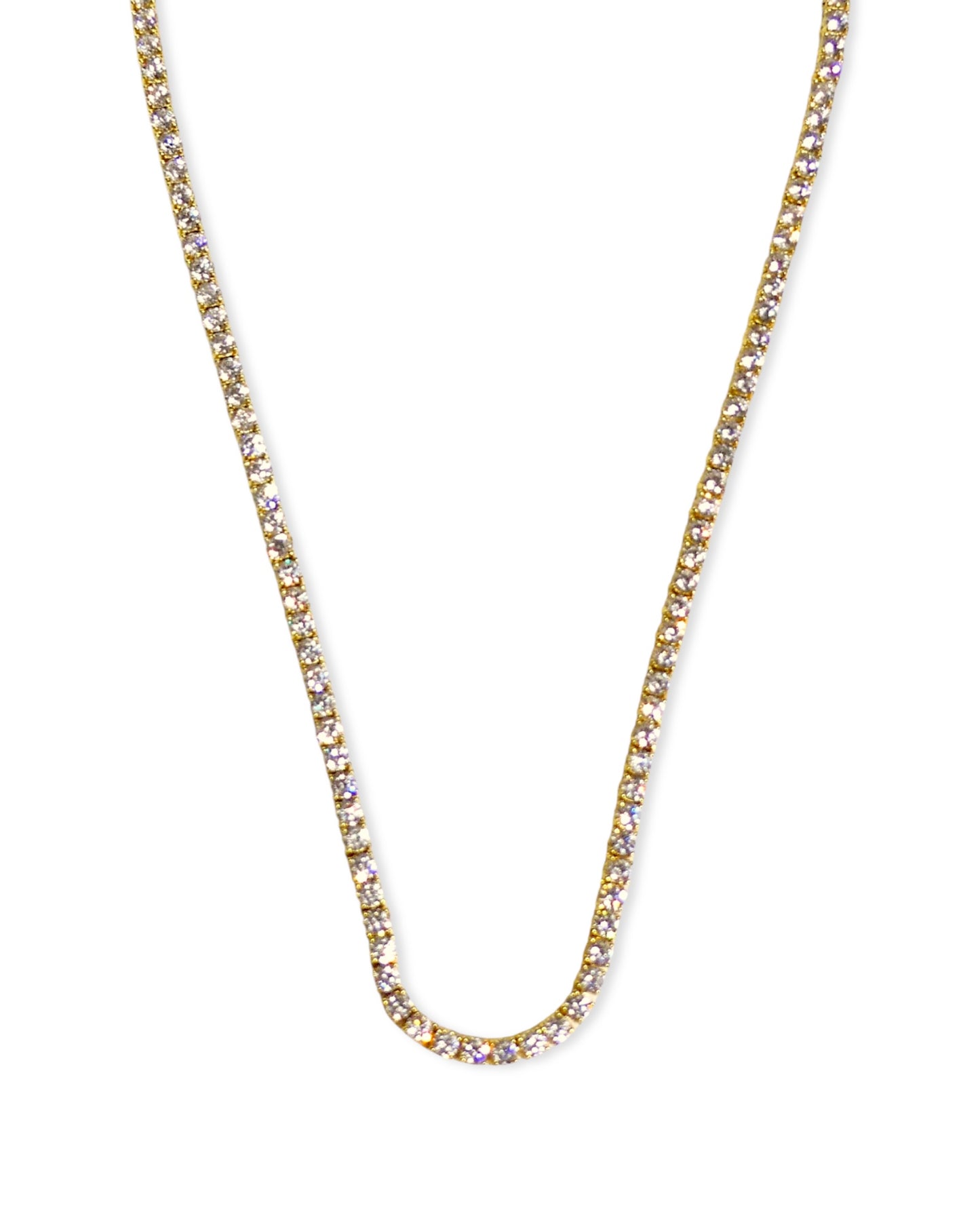 Gold 16” 3mm Tennis Necklace