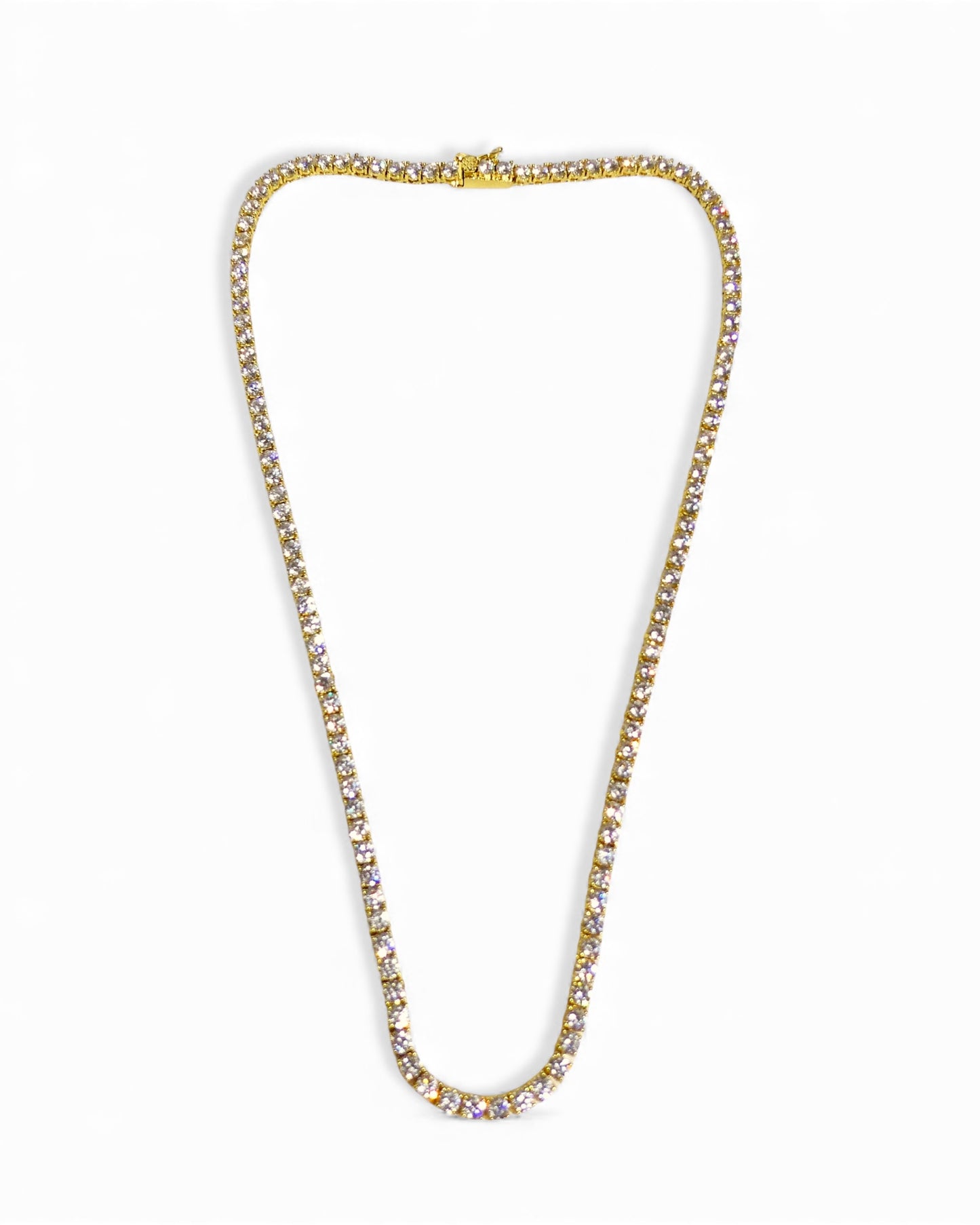 Gold 16” 3mm Tennis Necklace