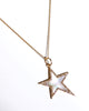 Diamond & Mother of Pearl Shooting Star 14k Gold Necklace