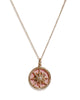 Diamond Sunburst Necklace in 14k Gold and Pink Enamel