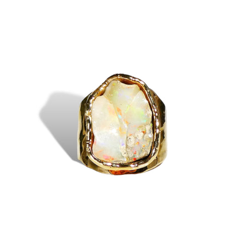 Raw Cut Opal Ring