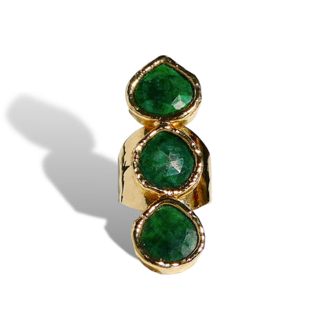 Natural Emerald Three-Stone Ring