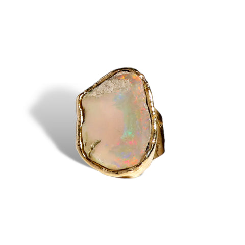 Raw Cut Natural Opal Ring